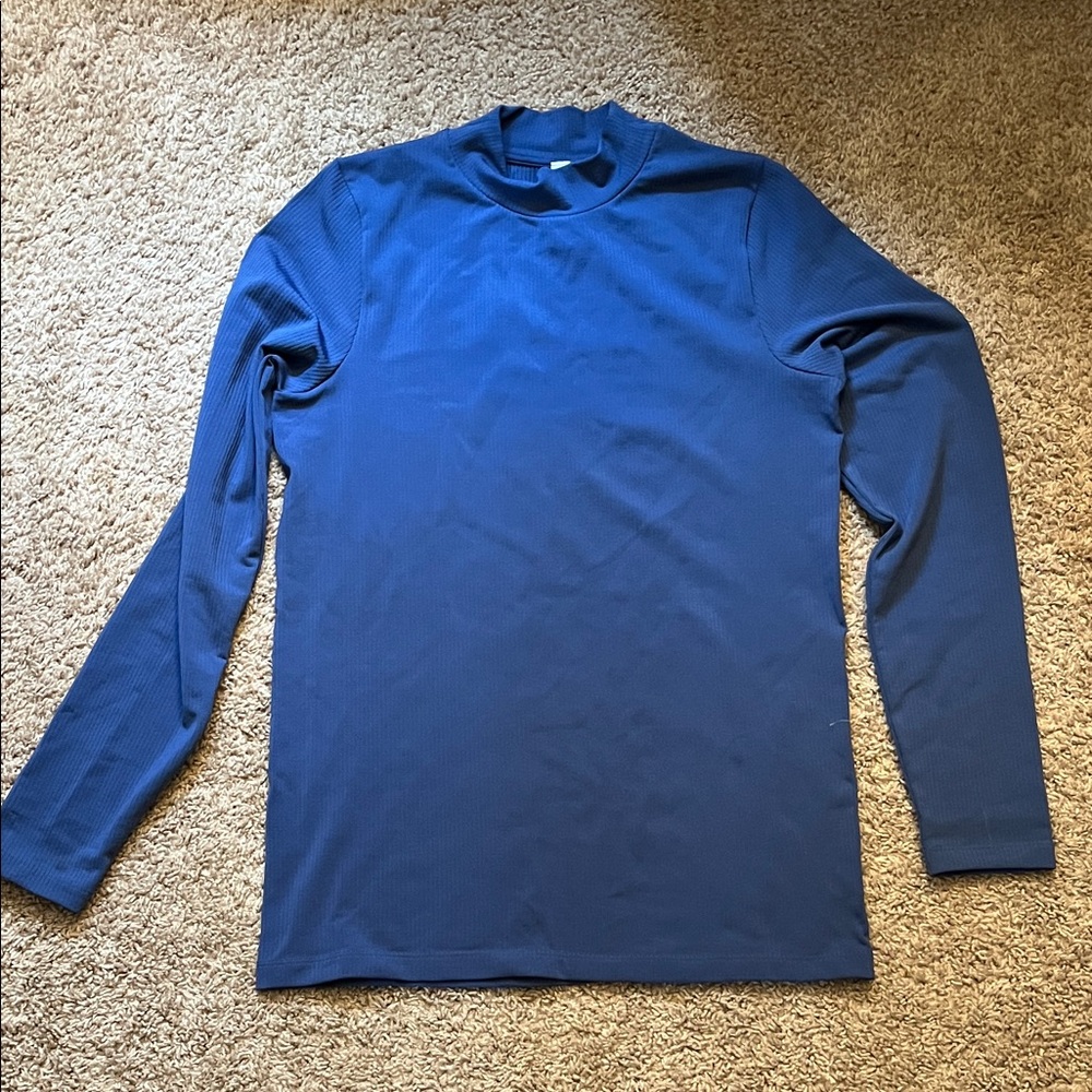 Athleta Steel Blue Long Sleeve Mock Neck